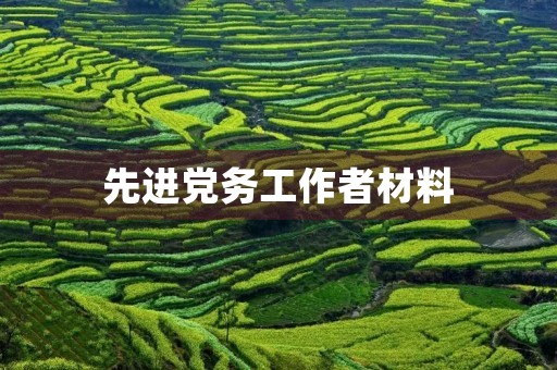 先进党务工作者材料，党务工作先进个人简短500字