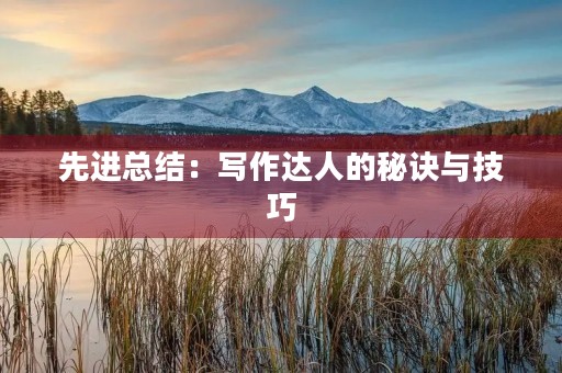 先进总结:写作达人的秘诀与技巧