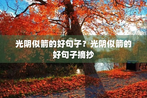 光阴似箭的好句子？光阴似箭的好句子摘抄