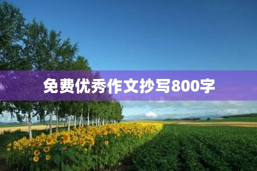 免费优秀作文抄写800字 免费优秀作文抄写800字