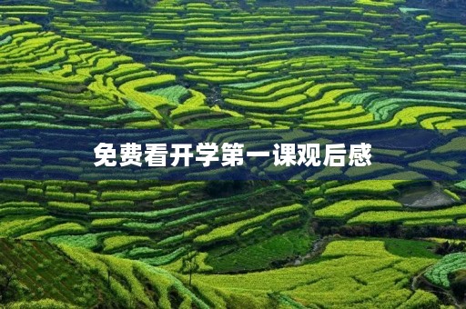 免费看开学第一课观后感
