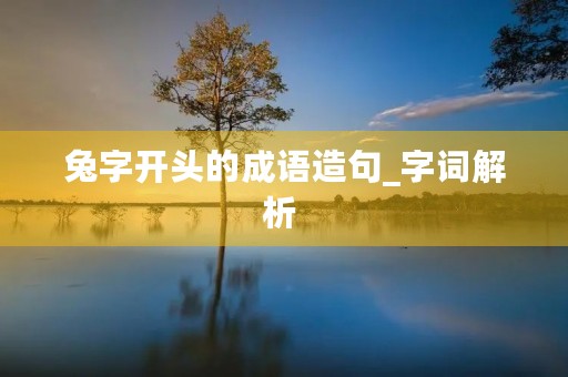 兔字开头的成语造句_字词解析 