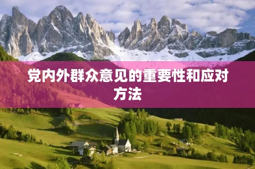党内外群众意见的重要性和应对方法