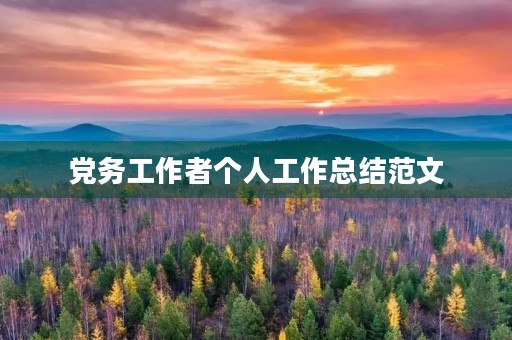 党务工作者个人工作总结范文