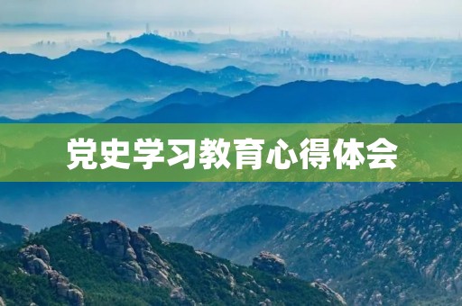 党史学习教育心得体会
