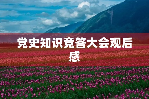 党史知识竞答大会观后感