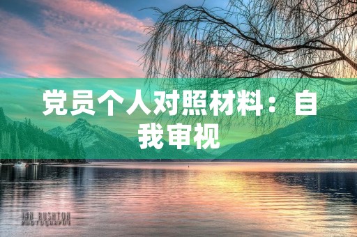 党员个人对照材料：自我审视，自我提高