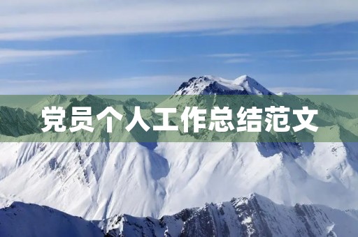 党员个人工作总结范文