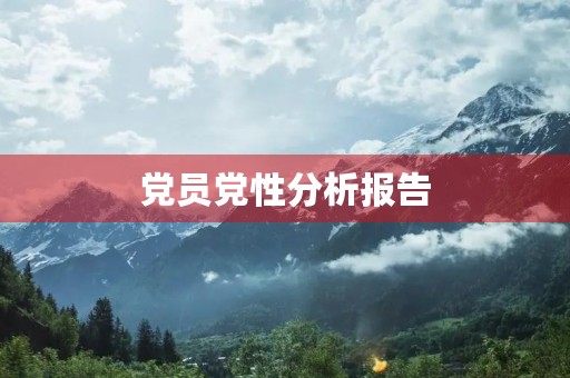 党员党性分析报告，2023年对照六个方面党性分析