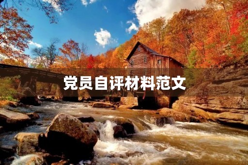 党员自评材料范文