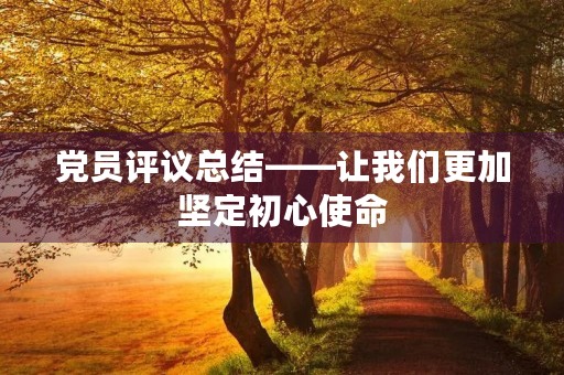 党员评议总结——让我们更加坚定初心使命