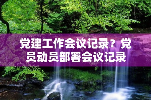 党建工作会议记录？党员动员部署会议记录