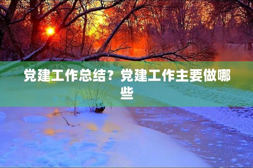 党建工作总结?党建工作主要做哪些 党建工作总结?党建工作主要做哪些