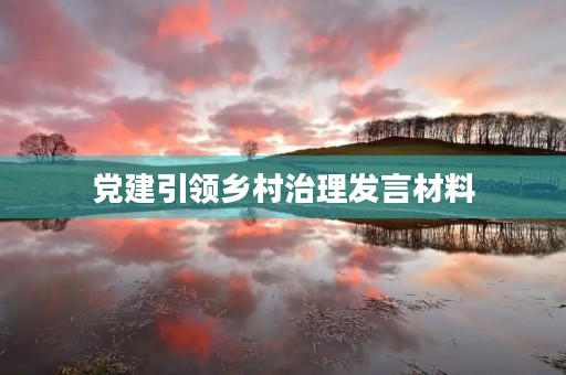 党建引领乡村治理发言材料(党建引领乡村振兴表态发言) 党建引领乡村治理发言材料(党建引领乡村振兴表态发言)