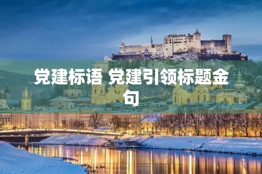 党建标语 党建引领标题金句