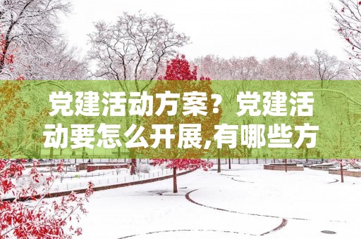 党建活动方案？党建活动要怎么开展,有哪些方式