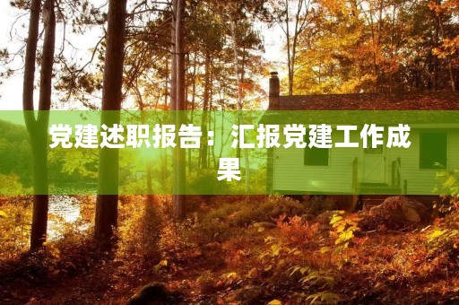 党建述职报告:汇报党建工作成果,展示新时代党建形象 党建述职报告:汇报党建工作成果,展示新时代党建形象