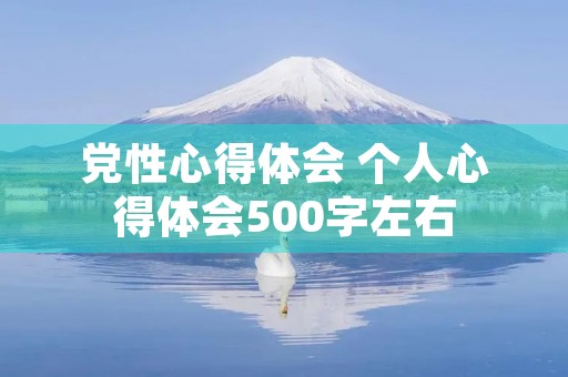 党性心得体会 个人心得体会500字左右