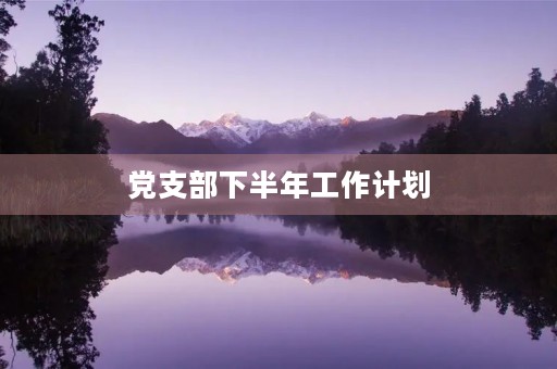 党支部下半年工作计划(2023最新支部党建工作计划)