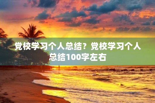 党校学习个人总结？党校学习个人总结100字左右