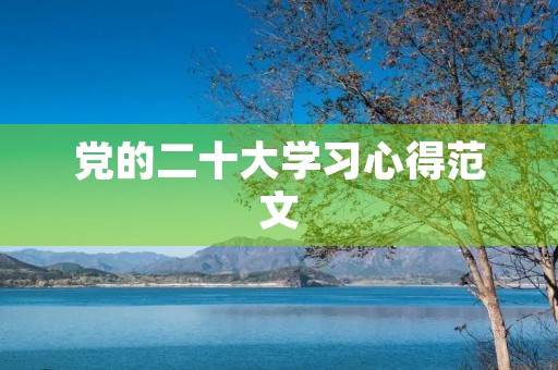 党的二十大学习心得范文