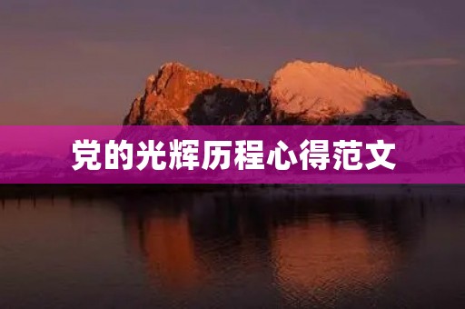 党的光辉历程心得范文