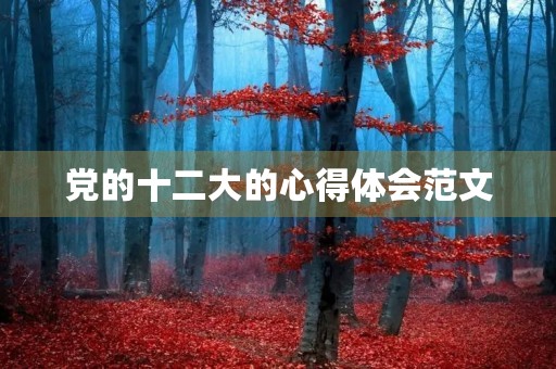 党的十二大的心得体会范文