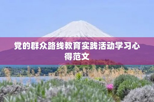 党的群众路线教育实践活动学习心得范文