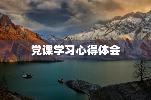党课学习心得体会