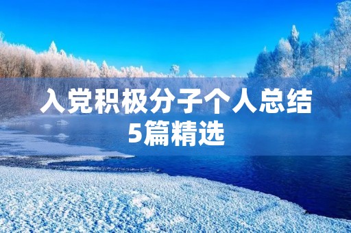 入党积极分子个人总结5篇精选