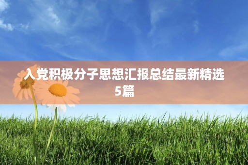 入党积极分子思想汇报总结最新精选5篇