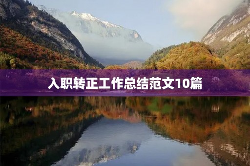 入职转正工作总结范文10篇