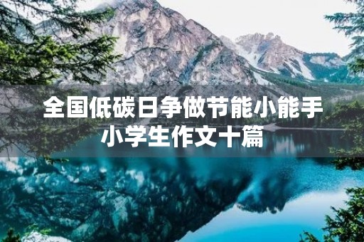 全国低碳日争做节能小能手小学生作文十篇 全国低碳日争做节能小能手小学生作文十篇
