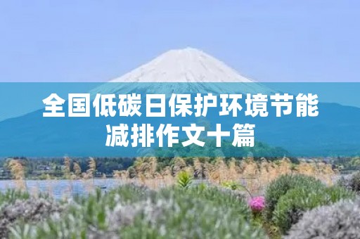 全国低碳日保护环境节能减排作文十篇