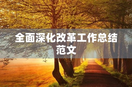 全面深化改革工作总结范文
