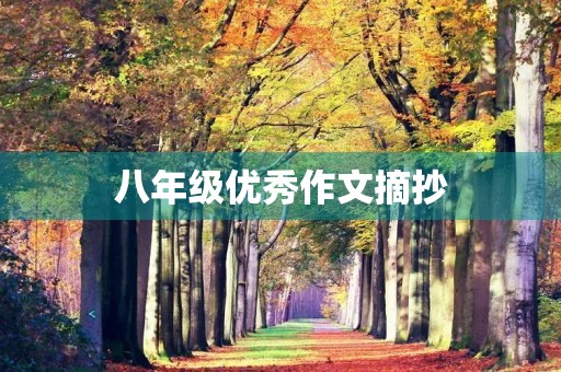 八年级优秀作文摘抄 八年级优秀作文摘抄