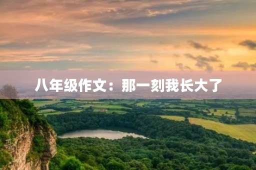 八年级作文：那一刻我长大了