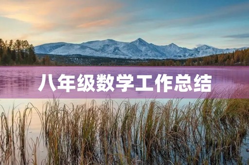八年级数学工作总结