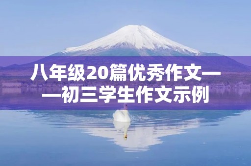 八年级20篇优秀作文——初三学生作文示例