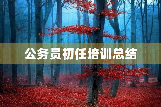 公务员初任培训总结