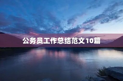 公务员工作总结范文10篇