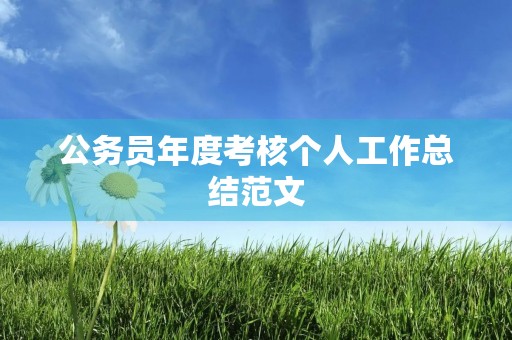 公务员年度考核个人工作总结范文