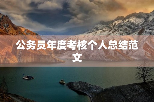 公务员年度考核个人总结范文