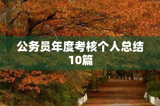 公务员年度考核个人总结10篇