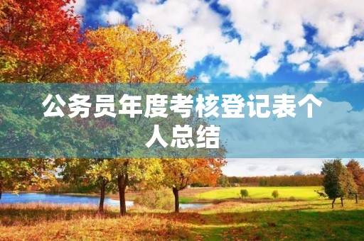 公务员年度考核登记表个人总结