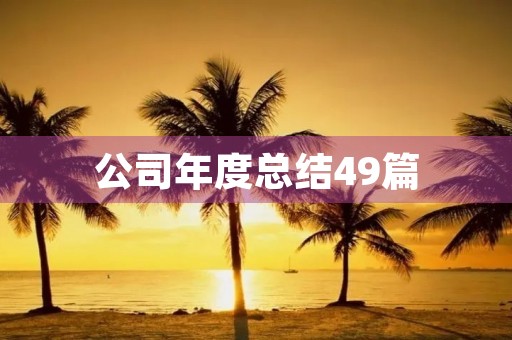 公司年度总结49篇