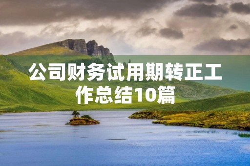 公司财务试用期转正工作总结10篇