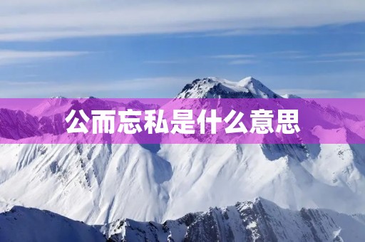 公而忘私是什么意思 公而忘私是什么意思