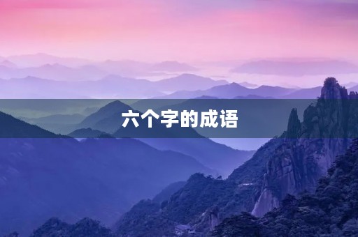六个字的成语 六个字的成语