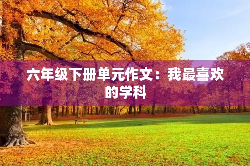 六年级下册单元作文：我最喜欢的学科